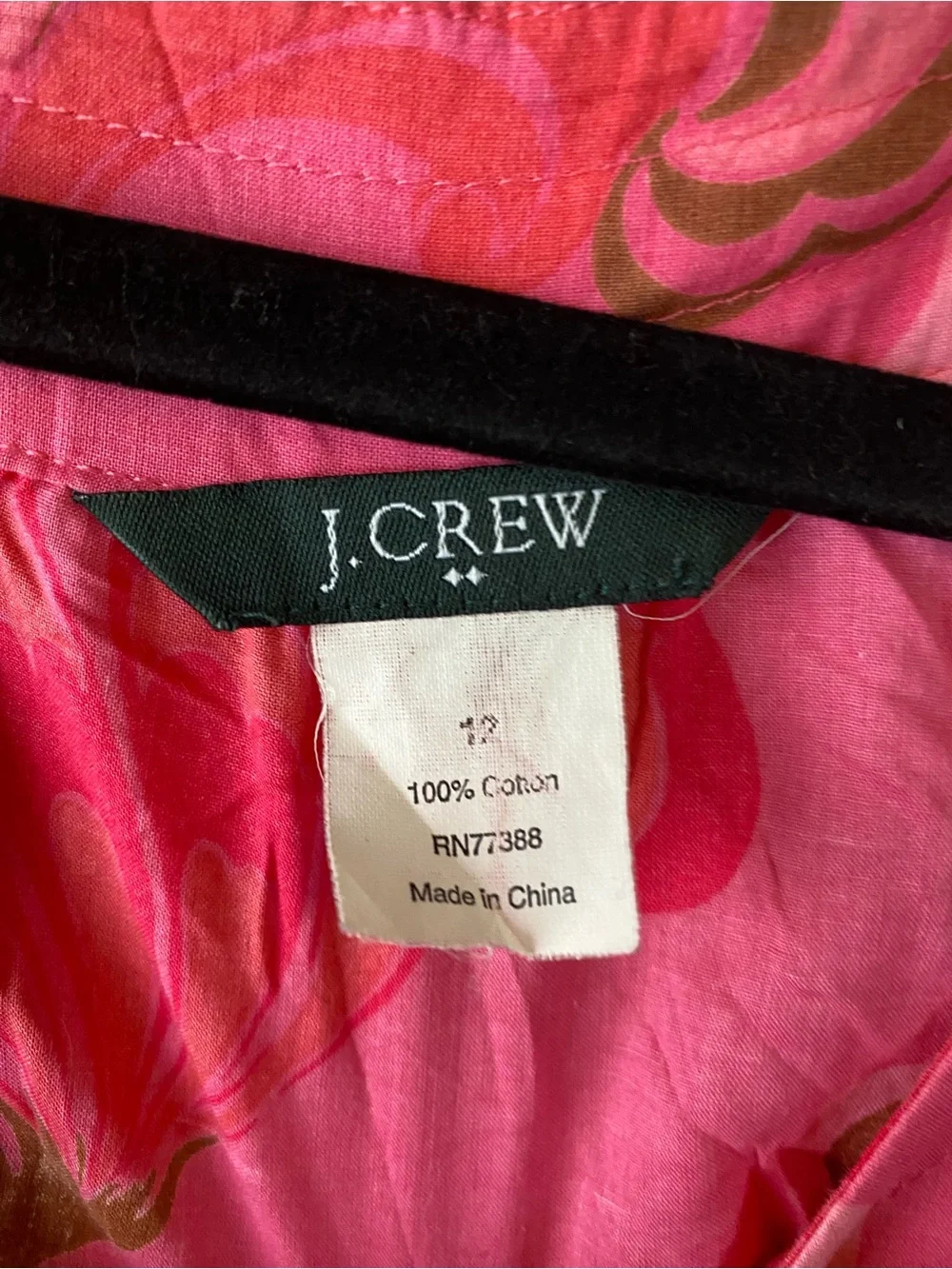 J.Crew Retro Mod Floral Shift Dress 12 Pink Cotton Pockets Scoop Neck Tunic Mini